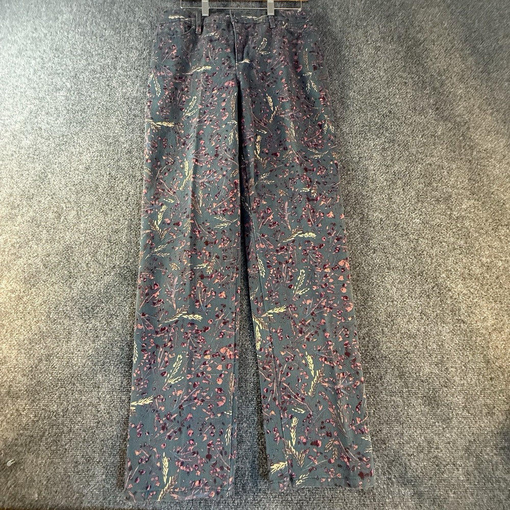 Gloria Vanderbilt Amanda Jeans Womens 8 Floral Print Tapered Classic Rise Blue